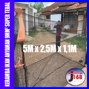 Keramba Ikan bawal Waring jaring anti geser RK 3 Bar anti geser ukuran 5x25x1