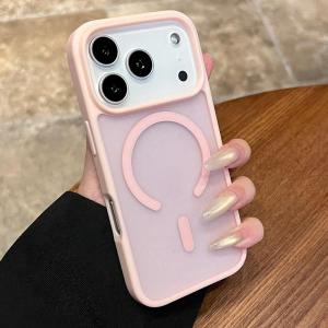 Luxury Slim Matte Cover for iPhone 18 Pro Max 17 Air for Magsafe Wireless Charger Cover for iPhone 16 12 13 14 15 Pro Max Plus