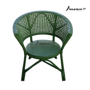 Anusarin เก้าอี้หวายแท้ทั้งตัวรุ่น Petite Chillax Chair สีเขียวพ่นด้วยสีพ่นรถยนต์ สีเขียว SAAB 9000 Griffin ขนาดเล็ก