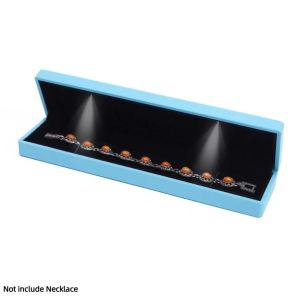 WAPKTY Có Ánh Sáng Hộp đựng dây chuyền đèn LED Lớp lót nhung Màu đơn sắc Hộp quà trang sức Tinh tế Trưng bày trang sức Hộp trưng bày vòng cổ Dây chuyền