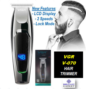 [ORI] VGR Hair Cutter Hair Trimmer Hair Clipper V070 Model LCD Display Low & High Dual Speeds