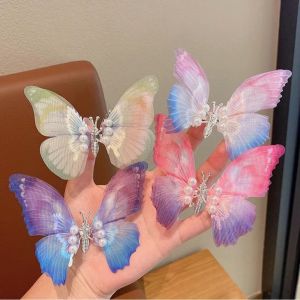 Kids Big Moving Butterfly Hair Clip Double Layer Girl Hair Pin Butterfly Children Hair Clips