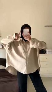 KEMEJA  LINEN OVERSIZE SHIRT OVERSIZE KEMEJA POLOS SHIRT POLOS KEMEJA LINEN KEMEJA WANITA TERBARU OLIVIA