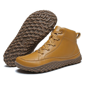 XueChur High Top Waterproof Men Hiking Shoes Women Wide-Toed PU Leather Walking Shoes Anti-Slip Lightweight 4E Wide Last Men Shoes Big Size 45 46 47 48