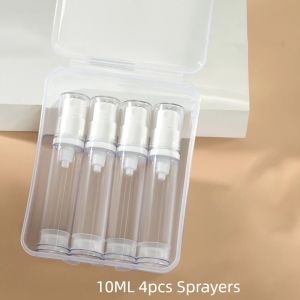 SUNDRIFT 3/4Pcs 5ml/10ml/15ml Travel Refillable Bottle Set Empty Refillable Vacuum Press Pump Bottles Liquid Dispenser Labels Cosmetic Container Travel