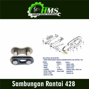 Sambungan Rantai 428 (Harga Per 1 PCS) - Kancingan Penyambung Rante Grand Prima Vega Jupiter Smash