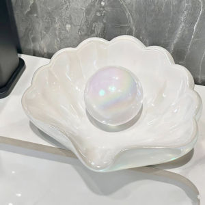 Shell Soap Box Easy Drain Dish Luxury Handwashing Table Top Storage Desktop Jewelry Box Decoration Bathroom Accessories