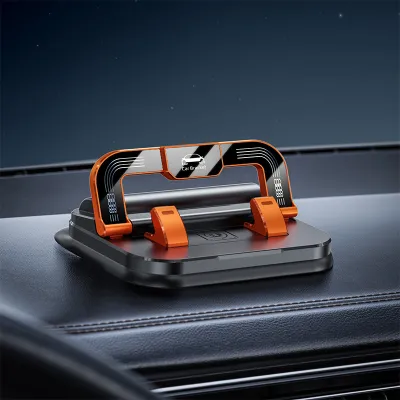 SEAMETAL 2 In 1 Car Dashboard Phone Holder 360 Rotation Navigation Bracket Non-slip Cellphone Mount with Phone Number Plate