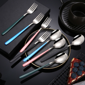 Korean Spoon Fork Set 2IN1 Gold Spoon and Fork 304 Stainless Steel Cutlery Set Spoon+Fork