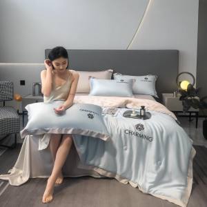 Bộ chăn ga gối chần bông phi lụa Charming  nhập khẩu cao cấp