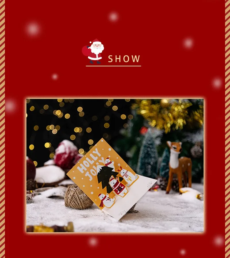B04-3D Pop Up Christmas Greeting Card (Christmas Tree, Santa And