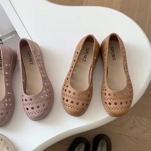 New Summer Hollow Out Casual Fashion Solid Color Shallow Flat Loafers For Women