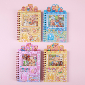 Sổ Lò Xo A6 Xinh Xắn Tiện Lợi Kèm Nhiều Sticker Họa Tiết Baby Three Capybara