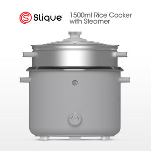 SLIQUE Rice Cooker with Steamer 1.5L 29.5x29.5x30.3cm Perfect Cooking Appliances for Home Kitchen