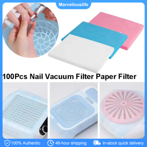 100pcs Nail Dust Collector Filter Paper Nail Art Vacuum Cleaner Filter Paper Vacuum Pad Manicure Machine Dust Accessory