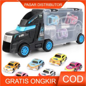 Mainan Mobil SLIDE STORAGE CAR Truk Besar Sliding & Pull Back Car New Car Slide Storage Mobil Perosotan Mainan Anak Perempuan - Mainan Anak Laki Laki