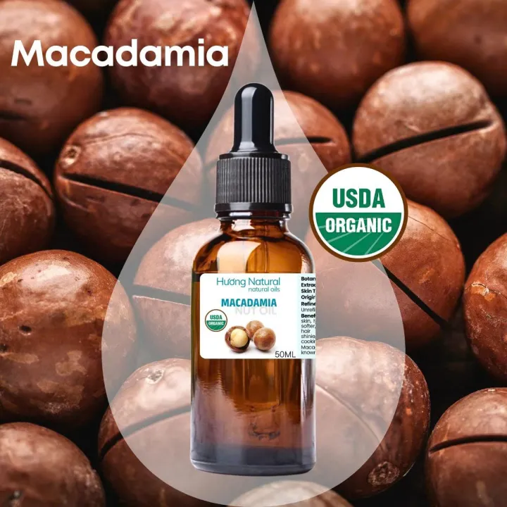 USDA Organic dầu hạt Mắc ca Macadamia Nut Oil hữu cơ nguyên chất cho da khô nhạy cảm