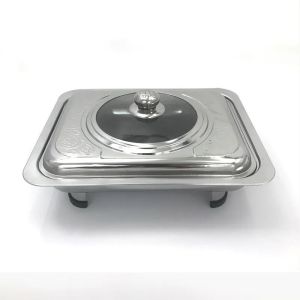 Stainless still material buffet food tray with cover and removable stand