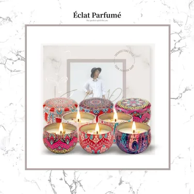 Éclat Parfumé 🍒 Scented Rose Petal Candle Natural Flower Scented Candle Dried Rose Petal Candle Home Fragrance 干花瓣香熏蜡烛【70g】舒压居家摆设用