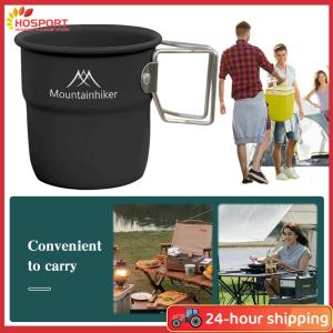 【HOSPORT】300ml Outdoor Camping Mug with Foldable Handle Camping Water Cup Aluminum Alloy Picnic Water Mug for Outdoor Backpacking