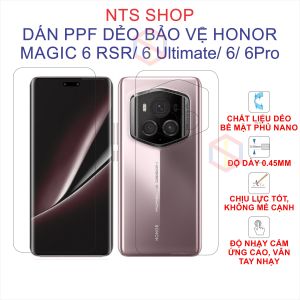 (Honor Magic 6 RSR Porsche/ 6 Ultimate/6/6pro) Dán PPF màn hình mặt sau camera