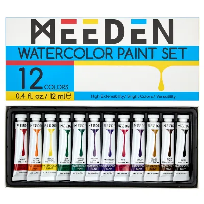 MEEDEN Watercolor Paint Tubes Set - 12/24/48 x 12ml (0.4 oz) Colors Painting Set Art Supplies - Water Color Paint for Adults Beginners Students