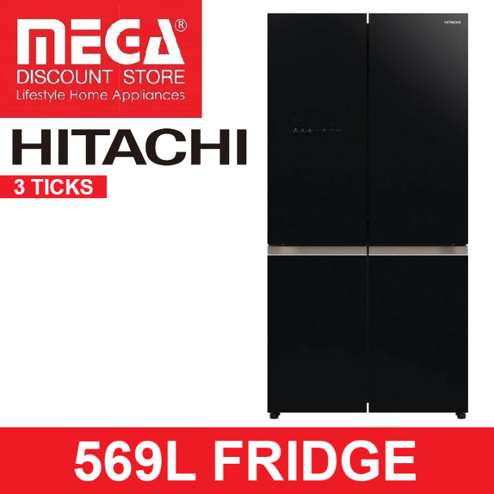 HITACHI RWB640V0MS 569L 4DOOR FRENCH FRIDGE (3 TICKS) Lazada Singapore