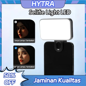 HYTRA Lampu Selfie LED Jepit 3 Warna Kecerahan Portable Bisa Diisi Ulang untuk HP dan Live Streaming