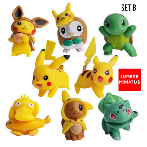 Figure Set Pokemon Pikachu Charmander Bulbasaur Meowth | Mainan Anak Pokemon