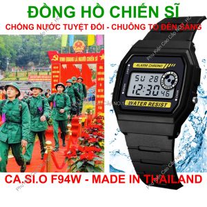 Đồng Hồ Chiến Sĩ F94 Pin Lâu 7 năm Chống Nước Tuyệt Đối Chuông To Đèn Sáng Made In Thailand C2