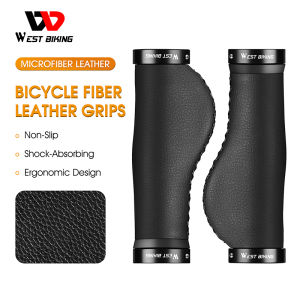 WEST BIKING Bọc Tay Lái Xe Đạp Bằng Da Mềm Bọc Tay Lái Xe Tay Ga Xe Đạp Leo Núi Thành Phố Khóa Nhôm Chống Trượt Đầu Tay Lái Xe Đạp Phụ Kiện Xe Đạp