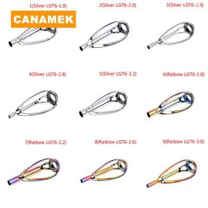 【CANAMEK】 1pc Sliver Rainbow Top Tip Guide Ring Free of Tangle for Spinning Casting Fishing Rod