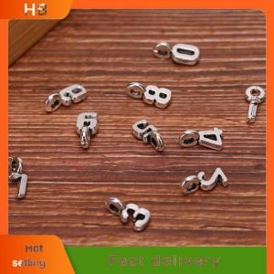 HB 10Pcs Set Alloy Mix Arabic Numerals Charms Pendant Jewelry DIY Making Crafts