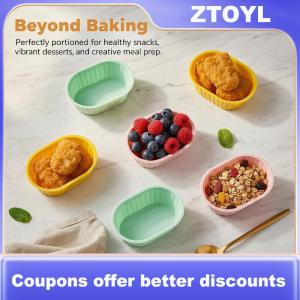 【ZTOYL】 Effortless Baking with Oval 10Pcs Silicone Muffin Cup Non-Stick Reusable Home Baking Essential
