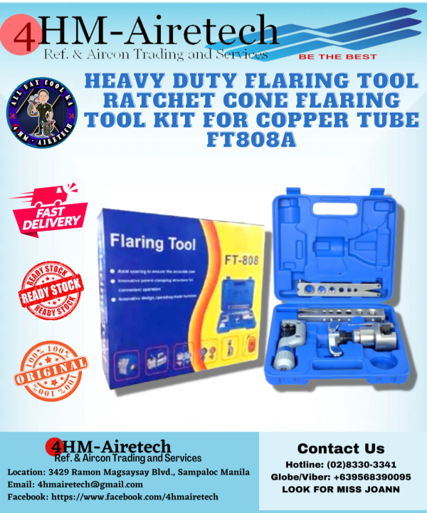 4HM Flaring Tool HEAVY DUTY Ratchet Cone Flaring Tool Kit For Copper
