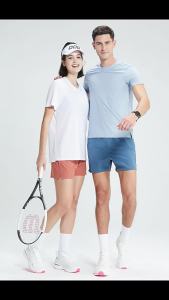 Lulu Elastic Quick-Drying T-shirt T Mens T-shirt Mesh Stitching Fitness Running Quick-Drying Top