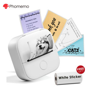 Phomemo T02 Bluetooth Thermal Label Printer Portable Inkless Photo PrinterWireless Mini Sticker Maker MachineGreat For PictureStudy NotesBarcodeBannerDIY Sticker