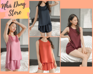 Đồ bộ nữ mặc nhà lụa satin cao cấp siêu mát kiểu dáng trẻ trung đủ size từ 40-65kg