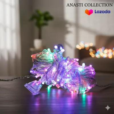 Lampu hias tumblr 10 meter LED hiasan 17an pohon natal rgb pelangi rainbow kelap kelip warna warni