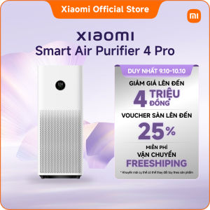 Xiaomi Smart Air Purifier 4 Pro Máy lọc không khí thông minh 4 Pro Hít khí sạch hô hấp khỏe Lọc lông thú cưng và phấn hoaGiảm vi-rút H1N1 trong không khí một cách hiệu quảDiện tích lọc hiệu quả 35-60m² I Khử mùi