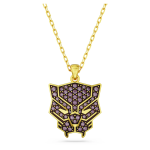 🖤Swarovski🖤Marvel series Black Panther black diamond pendant necklace XL-HS896431001 classic design style couple necklace 925 sterling silver womens fashion necklace special gift for boyfriend or girlfriend