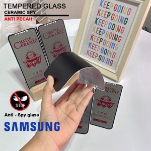 ( ANTI PECAH ) Antigores Kaca CERAMIC MATTE (BLACK) TEMPERED GLASS PRIVASI/SPY FOR SAMSUNG M10 M20 M30S A02 A02S A10 A10S A11 M11 A12 5G A20 A20S A21S A51 A50 A32 4G/5G A22 4G/5G A33 5G- Tempered Glass - Pelindung Layar - Anti gores HP SAMSUNG - Antigores