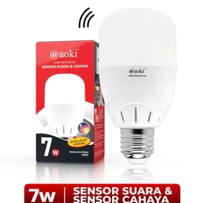 AOKI Lampu Bohlam Sensor Cahaya UV & Suara LED Otomatis - Radar & Sensor Gerak Hemat Energi
