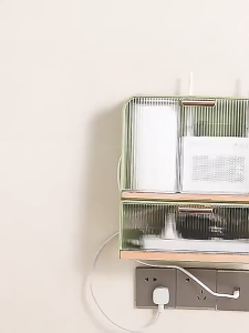 【Woody】 Clearence WiFi Router Storage Box Wire TV Set Top Box Wall Hanging Shelf