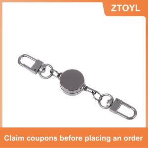 【ZTOYL】 21Mm Chống Trộm Kim Loại Dễ Dàng Để Kéo Khóa Dây Có Thể Thu Vào Móc Chìa Khóa Đàn Hồi Keychain Thể Thao Có Thể Thu Vào Vòng Chìa Khóa Y Tá Các Bộ Phận