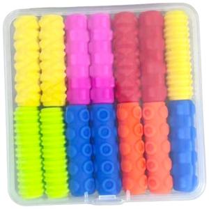 14/28Pcs Ergonomic Writing Aid Pen Grips Soft Silicone Pen Grip Pencil Holder Grip For Kids Toddler Student Handwriting