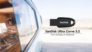 SanDisk® Ultra Curve™ USB 3.2 Flash Drive (32GB/ 64GB/ 128GB/ 256GB/ 512GB)