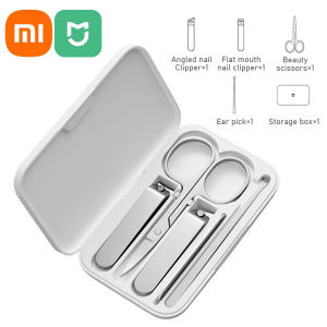 Xiaomi Mijia Nail Clipper 5pcs Set Stainless Steel Portable Nail Cutter Clippers Nail File Ear Pick with Storage Box Fingernail Toenail Manicure Pedicure Trimmer Earpick Professional Beauty Tools
