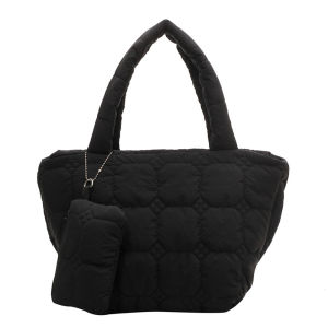 Phụ nữ giản dị độn Tote túi dung tích lớn phong cách PURSE với nhỏ treo túi để mua sắm và du lịch