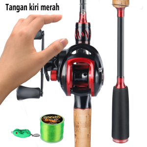 Sougayilang Set Tongkat Dan Gulungan Pancing 1.65M Portabel 2 Bagian Joran Pancing Casting Fishing Rod Dan 18+1BB 7.2:1 Pancing Alat Gulungan Pancing Joran Pancing Senar Pancing Combos Set